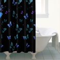 thumbnail image 4 of Black Butterfly Pattern Shower Curtain 72"x84" ,Bathroom Decorative Shower Curtains Set with 12 Hooks,Modern Waterproof Washable Shower Curtain, 4 of 6