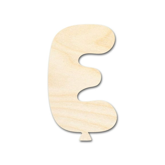 Unfinished Wood Balloon Letter E Shape 16" / 1/8"