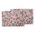 thumbnail image 3 of S4Sassy Pink Bird & Floral Washable Placemats & Napkins Table Decor Dining Mats, 3 of 3
