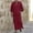 Red, variant on Men Kaftan Thobe Casual Long Sleeve Robe Tunic Button Down Collar Muslim Thobes Thobe