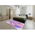 thumbnail image 4 of Ahgly Company Indoor Square Patterned Pastel Purple Pink Area Rugs, 6' Square, 4 of 6