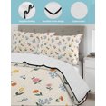 thumbnail image 3 of Quilt King Size Bedding Set, Pink Floral Reversible Summer Quilt 3 Pieces, Spring Botanical Wildflowers Summer Lightweight Bedspreads Coverlets with 2 Pillow Shams for All Seasons, 3 of 5