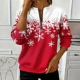thumbnail image 2 of Christmas Sweatshirt for Women Print Long Sleeve Quarter Zip Crewneck Pullover Blouse Multicolor-1 2XL, 2 of 5