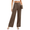 thumbnail image 6 of Women's Straight Leg Pleated Dress Pants, High Waisted Versatile Loose Elegant Business Casual Trousers with Pockets, 6 of 6