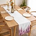 thumbnail image 3 of Table Runner 120 Inches Long for Kitchen Dining, Pink Dresser Scarf Farmhouse, Dining Table Decorations for Wedding/Parties, Summer Botanical Leaves Watercolor 13 x 120 In, 3 of 8