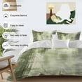thumbnail image 5 of Abstract Art Duvet Cover Set Queen Size Retro Green Collage Oil Painting Texture Soft Lightweight Comforter Covers 4 Piece Bedding Set with 1 Duvet Cover 1 Bed Sheet & 2 Pillow Shams, 5 of 8