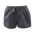 thumbnail image 5 of PIMSSY Women Shorts Casual Striped Drawstring Shorts High Waist Comfortable Summer Beach Shorts With Pockets For Outdoor Activities Relaxed Fit Solid Color Bottoms, 5 of 6