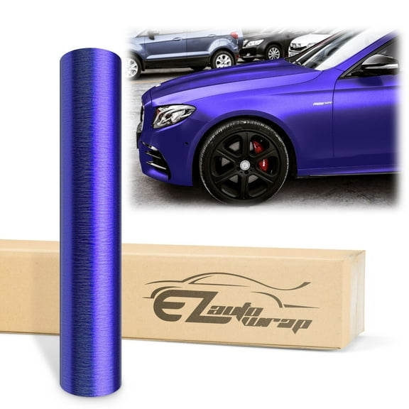 EZAUTOWRAP Brushed Aluminum Royal Purple Car Vinyl Wrap Vehicle Sticker Decal Film Sheet With Air Release Technology Peel And Stick