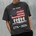 thumbnail image 3 of 250 Years Patriotic Veteran T-Shirt, 1776-2026 America Anniversary Shirt, Land Of The Free Because Of The Brave Tee, USA Flag Military Graphic Shirt, 3 of 5