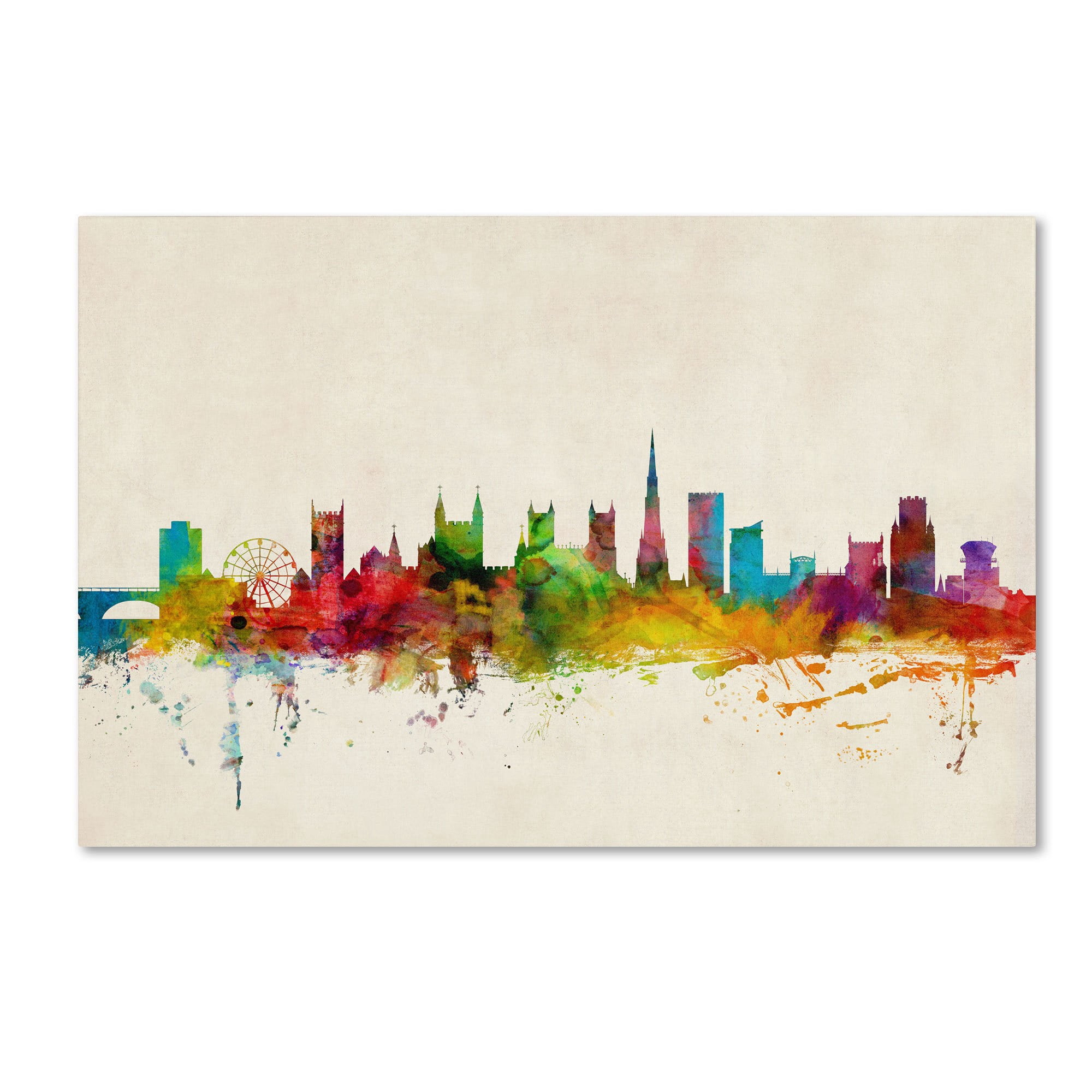 Trademark Fine Art "Bristol England Skyline III" Canvas Art by Michael Tompsett