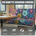 thumbnail image 4 of Jeiento Boho Floral RV Dinette Cushion Covers Camper Dinette Seat Covers Vintage Replacement Camper Cushion Slipcovers Furniture Protector for RV Camper RV Camping Accessories, 4 of 7