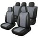 thumbnail image 1 of Juego completo de fundas para asientos de coche CAROMOP para 5 asientos, negro y gris, 1 of 8