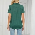 thumbnail image 6 of Women's Short Sleeve Polo Shirts Summer Collared Top Casual V Neck Loose Fit T Shirt, 6 of 8