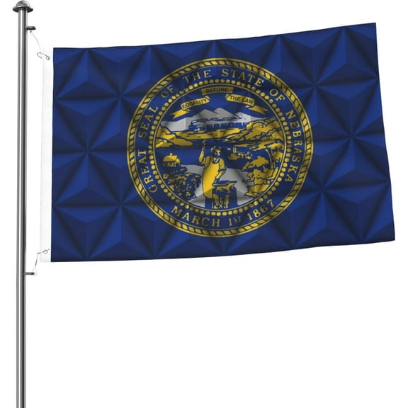 Polygon Effect of Flag of Nebraska Flag 2x3 Ft Double-Sided Durable Outdoor Decorative Banner Polyester Home Flags Yard Lawn Welcome Flag