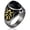 Gold, variant on VINTAGE FLOWER BLACK AGATE RING STAINLESS STEEL MEN BIKER GOTHIC PUNK ROCK RING-Silver-12