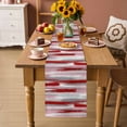 thumbnail image 2 of Red Pink Gray Stripes Table Runner - 70 Inch Long Modern Abstract Minimalist Retro Cotton and Linen Blended Dress Scarves Farmhouse Table Runner for Kitchen Dining, Coffee Table, 13" x 70", 2 of 8