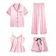 thumbnail image 1 of Batas Lencería Mujer Lindo Estampado de Corazón Satén Bata con Cinturón Camisola Pantalones Cortos Pijamas Mujer Pijamas, 1 of 2
