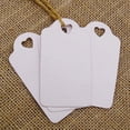 thumbnail image 2 of 100 Pcs Heart Punched Rectangular Hang Tag Wedding Favor Blank Tags with Free Natural Jute Twine - Colours Available, 2 of 6