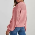 thumbnail image 5 of Vetsdori Crew neck Sweaters for Women Solid Color Pink Pullover Plus Size Warm Casual Loose Womens Tops Thermal, 5 of 5