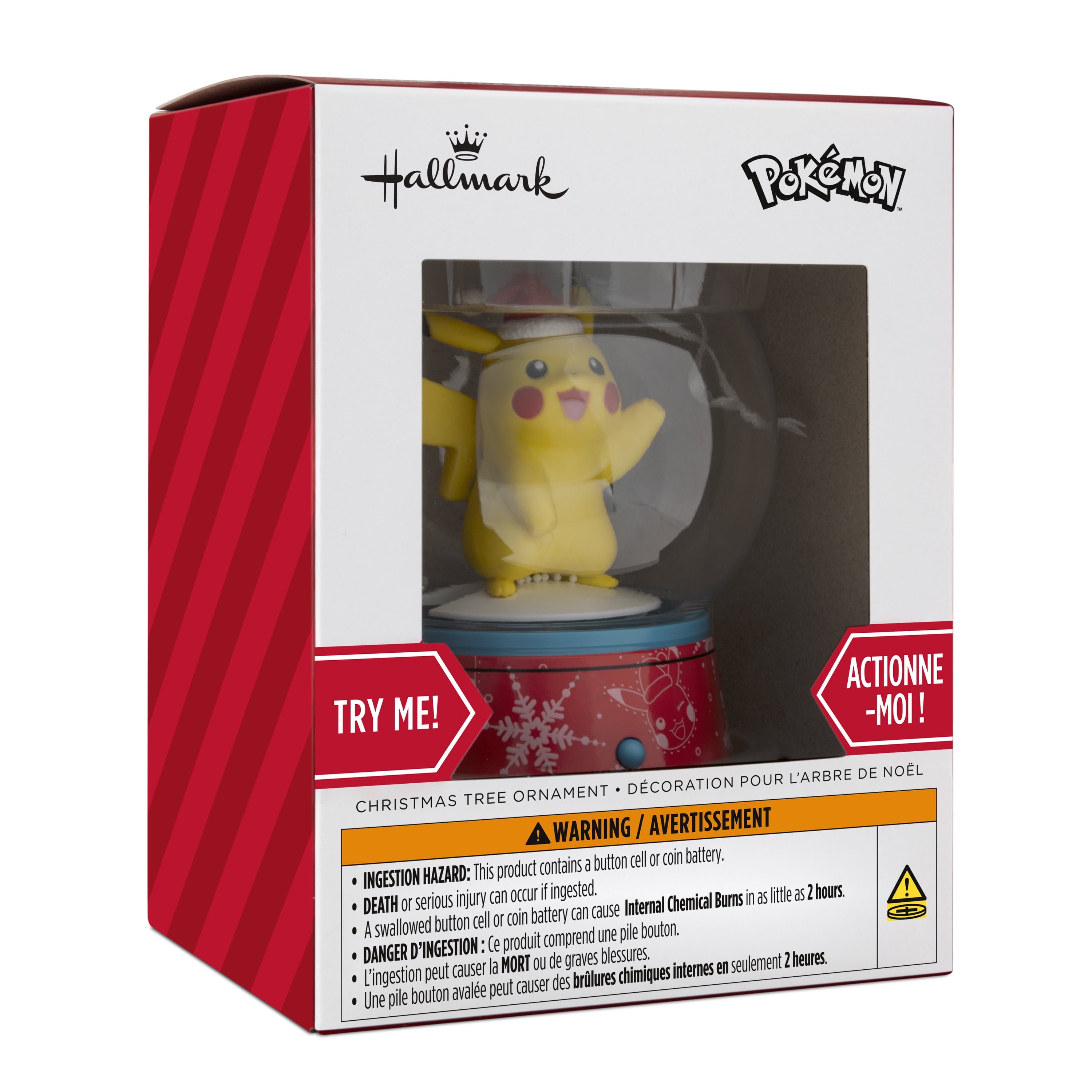 Hallmark Christmas Ornament (Pokémon Pikachu Musical Snow Globe), 1 Count