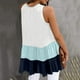 thumbnail image 4 of Gibobby Mujeres Verano Casual Tank O cuello Sleeveless Top Long Ruffle Tank Top Long Top(Marina,CH), 4 of 5