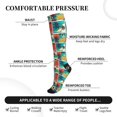 thumbnail image 3 of Lsque Colorful Hawaii Palms Pattern Sport Compression Socks for Men & Women 15-20 mmHg Knee High Nurse Pregnant Running Medical and Travel Athletic, 3 of 6