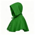 thumbnail image 6 of BFHHYA Little Red Riding Hood Cape Womens Short Hooded Cloak with Front Bow Tie Solid Color Flowy Shawl Cloak for Halloween Party Photo Shooting, 6 of 7