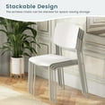 thumbnail image 4 of CHAUKY Stackable Dining Chairs Set of 2, Modern Kitchen Chairs w/Metal Legs & Curved Back, Load up to 350 LBS, Plastic Armless Side Chairs for Living Dining Room Home Restaurant, White, 4 of 9