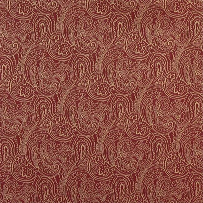 54 in. Wide Red, Traditional Paisley Jacquard Woven Upholstery Fabric