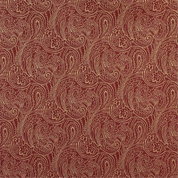 54 in. Wide Red, Traditional Paisley Jacquard Woven Upholstery Fabric ...