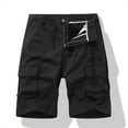 thumbnail image 2 of MIUOWANP Men's Drawstring Elastic Waist Cargo Shorts with Pocket Cotton hiking Cargo Shorts for Men Size S(4)Black, 2 of 3