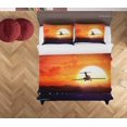 thumbnail image 1 of 3D Sunset Sky Plane Taking Off Funda de edredón Set Ropa de Cama Funda Nórdica, 1 of 3