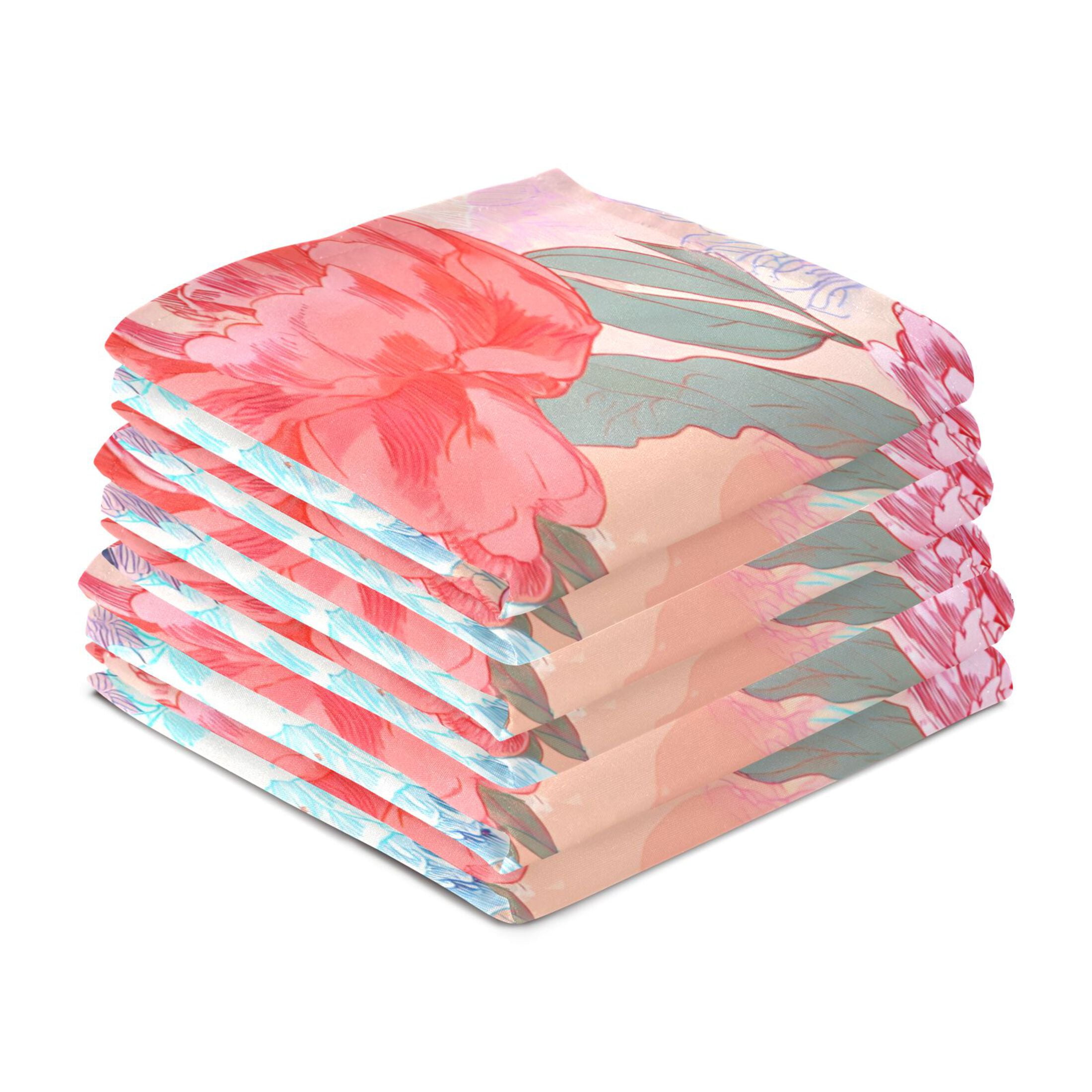 Dreamy Floral Butterflies Kitchen Towels Dishcloth Decorative Waffle Towels Multi Use Tea Towel Dish Cloths 28x18in