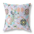 thumbnail image 1 of Coussin à Fleurs en Drap Violet et Jaune de 16 Po X 16 Po, 1 of 3