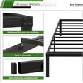 thumbnail image 5 of Queen Bed Frame No Box Spring Needed 18 Inch Heavy Duty Metal Tall Platform Bed Frame California King Size with Large Storage Space, Easy Assembly, Black, 5 of 8