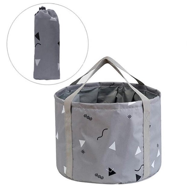 Bañera plegable para pies de 14 l, ideal para niños, ideal para viajes y camping, color gris.