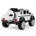 thumbnail image 2 of 12V Battery Licensed Mercedes-Benz Kids Ride on Car Electric Toy Truck w/Remote Control, 3 Speeds, LED Lights, Bluetooth, Music(White), 2 of 28