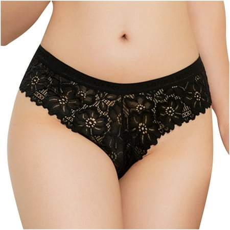 

Efsteb Panties for Women Comfortable Ladies Lace Hollow Out Briefs Knickers Panties Underwear Breathable Lingerie Briefs Black