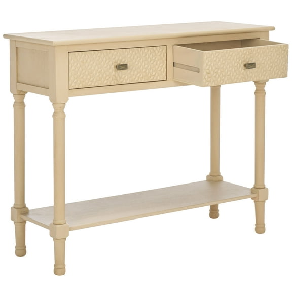 SAFAVIEH Halton Amish Style 2 Drawer Rectangle Console Table, Natural