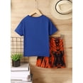 thumbnail image 3 of 10Y Big Boys Clothes 10Y Boys 2PCS Summer Outfits Set Letter Print Big Boys Short Sleeve Top Shorts Set Blue, 3 of 6