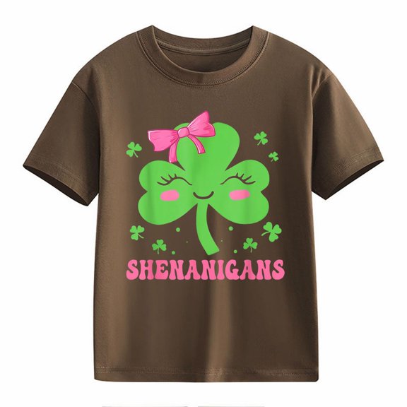 Ruyang Toddler Girls St Patricks Day Shirt for Kids Girls Saint Patricks Day T-Shirts Short Sleeve Tops Shamrock Tees Cotton T-Shirt