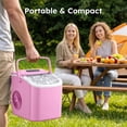 thumbnail image 5 of Simzlife Portable Ice Maker Countertop, 26 lbs/24H, 9 Bullet-Shaped Ice in 6 Min, Self-Cleaning Portable Ice Maker for Kitchen, Home, Office, RV, Pink, 5 of 11