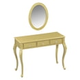 thumbnail image 5 of Luxury Makeup Vanity Desk with Oval Mirror - Elegant 3-Drawer Dressing Table with Jewelry Storage, Vintage-Inspired Console Table for Bedroom, Living Room & Entryway, 5 of 10