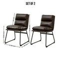 thumbnail image 3 of Faux Leather and Metal Dining Chairs / Stand Out with Unique Sled-Base Design, 3 of 6