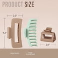 thumbnail image 7 of Square 12-Pack Nonslip Matte Hair Claw Clips for Women - Large & Medium Size Set (4.33” & 1.97”), Strong Hold for Thin, Thick & Curly Hair, Multicolor Claw Clips for Updo, Bun & Ponytail, 7 of 7