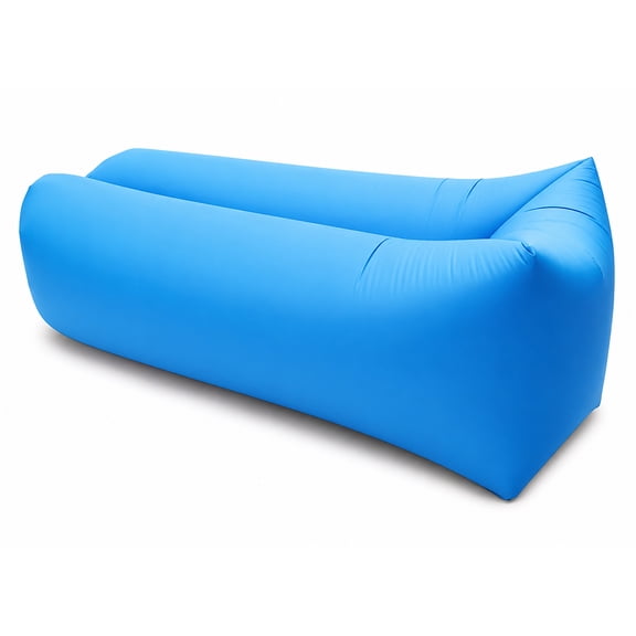 CHIBBS- Outdoor Air Lazy Quick Inflatable Lounger Sofa Bag, Portable Sofa Air Sleeping lunch break mattress. Outdoor camping, Beach, Festival, Concert Recliner with Storage Bag- Blue