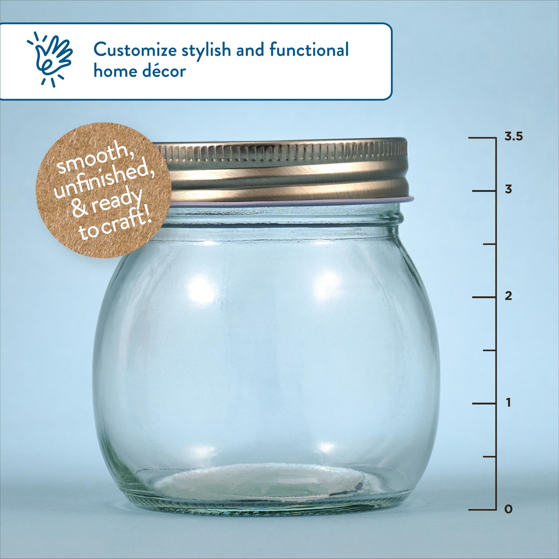 Hello Hobby Smooth Glass Mason Jar, 8 oz