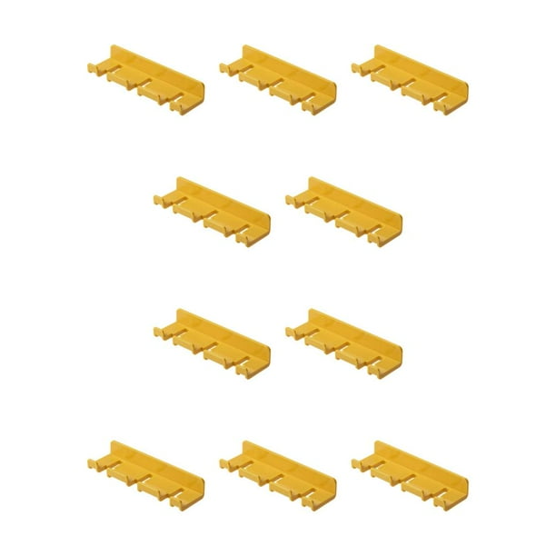 Ounissouiy Gancho montado en la pared Soporte para cepillos de Puerta a prueba de humedad Ganchos para ropa Estante de almacenamiento Amarillo 10piezas