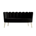 thumbnail image 4 of Castle Place Modern Luxury Upholstered Velvet Love Seat with Bench and Coffee Table, Black, 4 of 9
