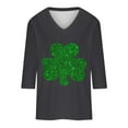 thumbnail image 5 of ICHUANYI Women's Fashion Casual St. Patrick's Day V-neck 3/4 Sleeve Long Sleeve Tops, 5 of 5